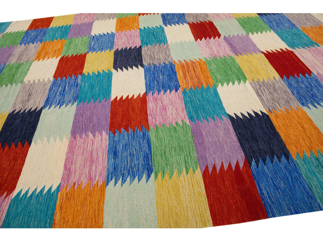 Modern Kilim Wool Rug 10 X 14