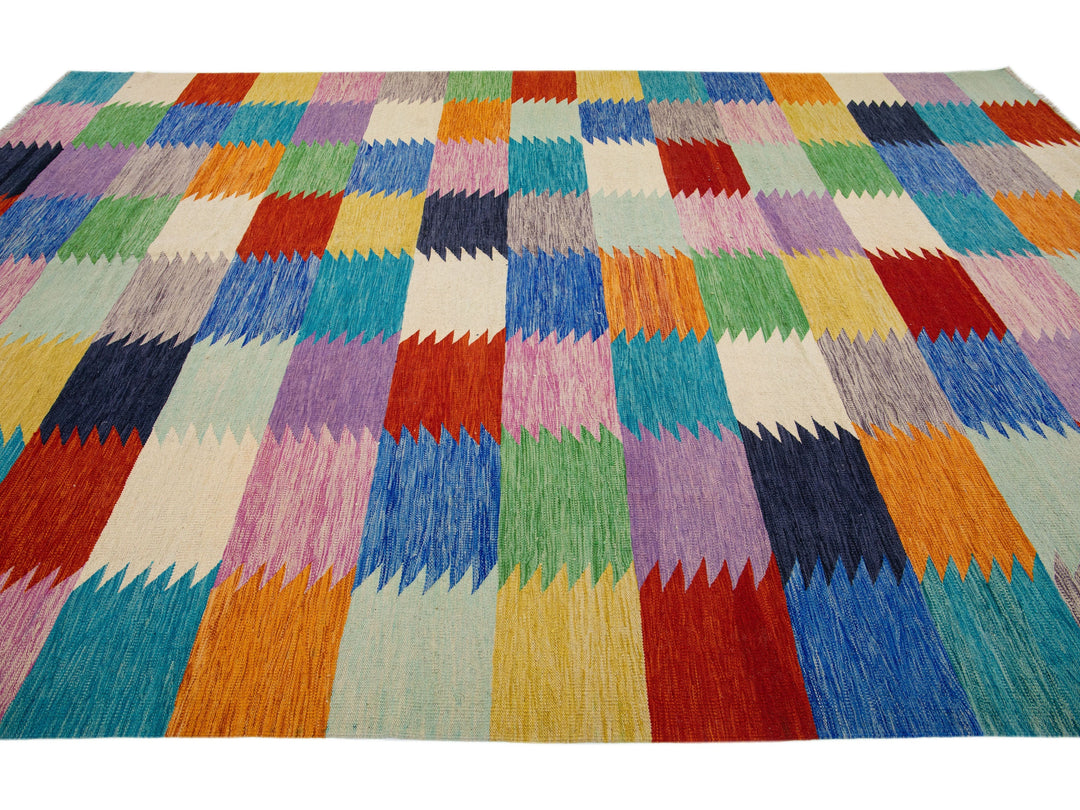 Modern Kilim Wool Rug 10 X 14