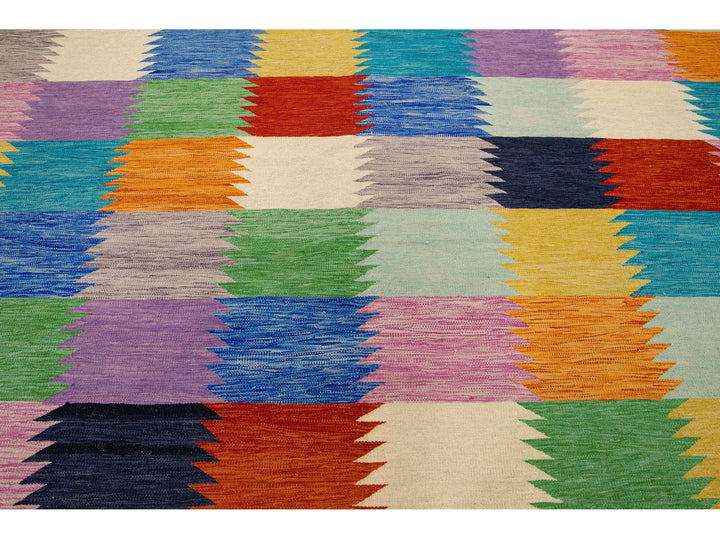 Modern Kilim Wool Rug 10 X 14