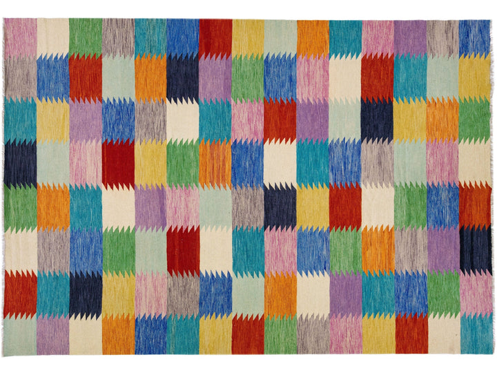 Modern Kilim Wool Rug 10 X 14