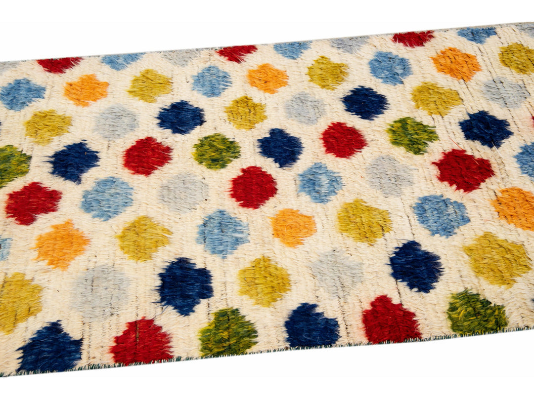 Modern Moroccan Wool Runner 9 X 10