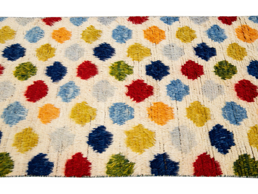 Modern Moroccan Wool Runner 9 X 10