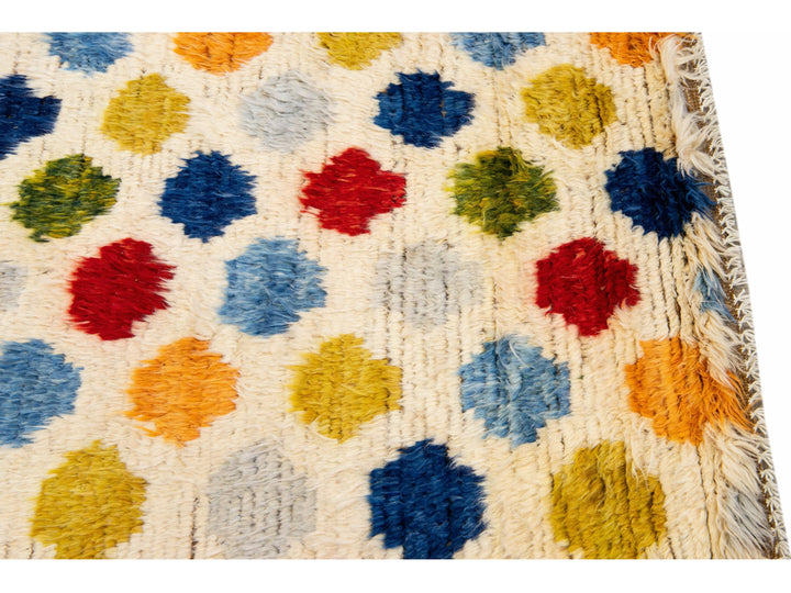 Modern Moroccan Wool Runner 9 X 10