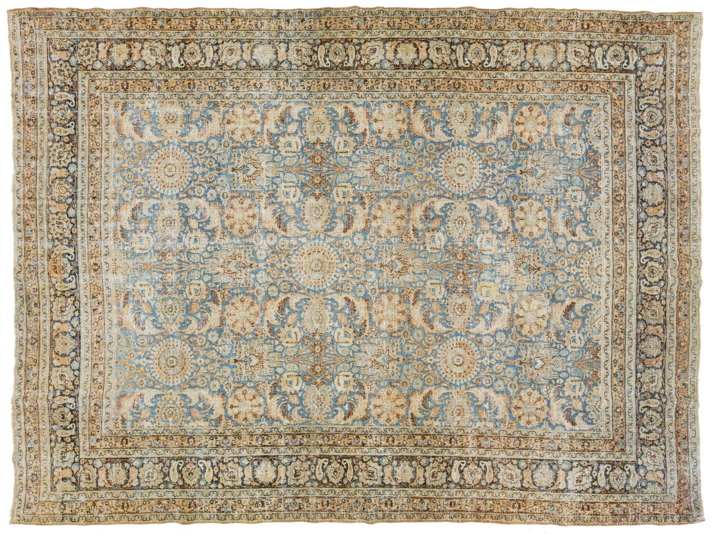 Antique Tabriz Wool Rug 10 X 13