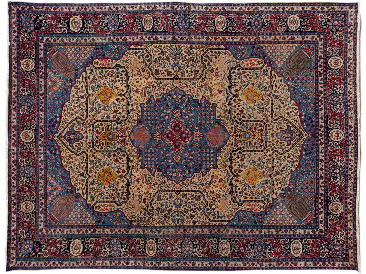 Antique Tabriz Wool Rug 12 X 15