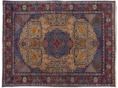 Antique Tabriz Wool Rug 12 X 15