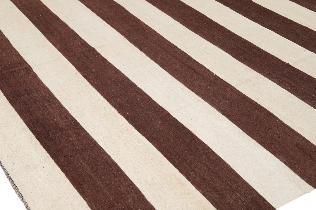 Modern Flatweave Kilim Wool Rug 10 X 14