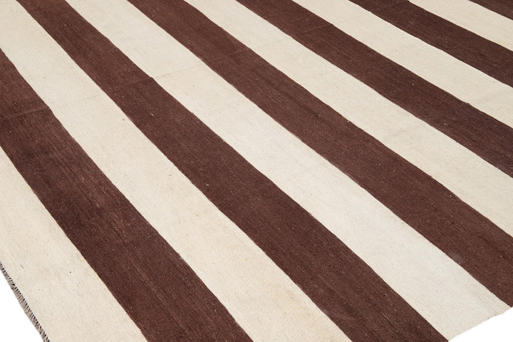 Modern Flatweave Kilim Wool Rug 10 X 14