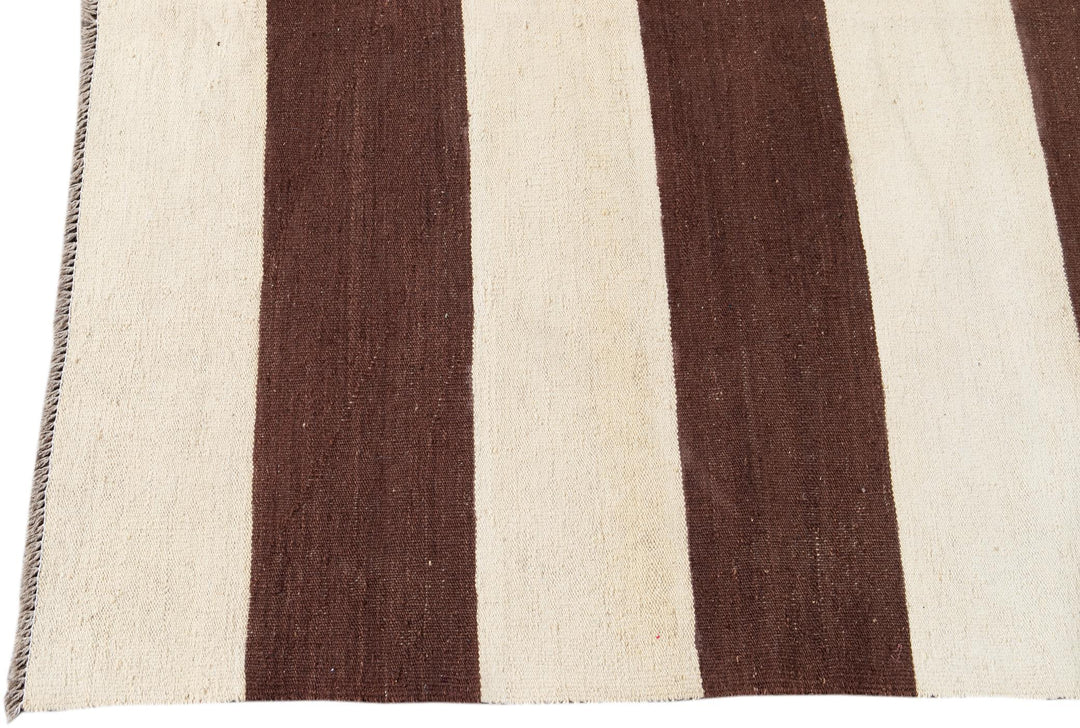 Modern Flatweave Kilim Wool Rug 10 X 14