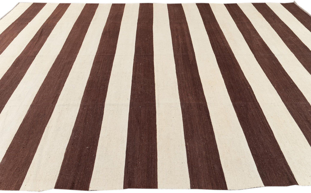 Modern Flatweave Kilim Wool Rug 10 X 14