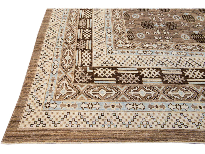 Modern Khotan Wool Rug 12 X 17