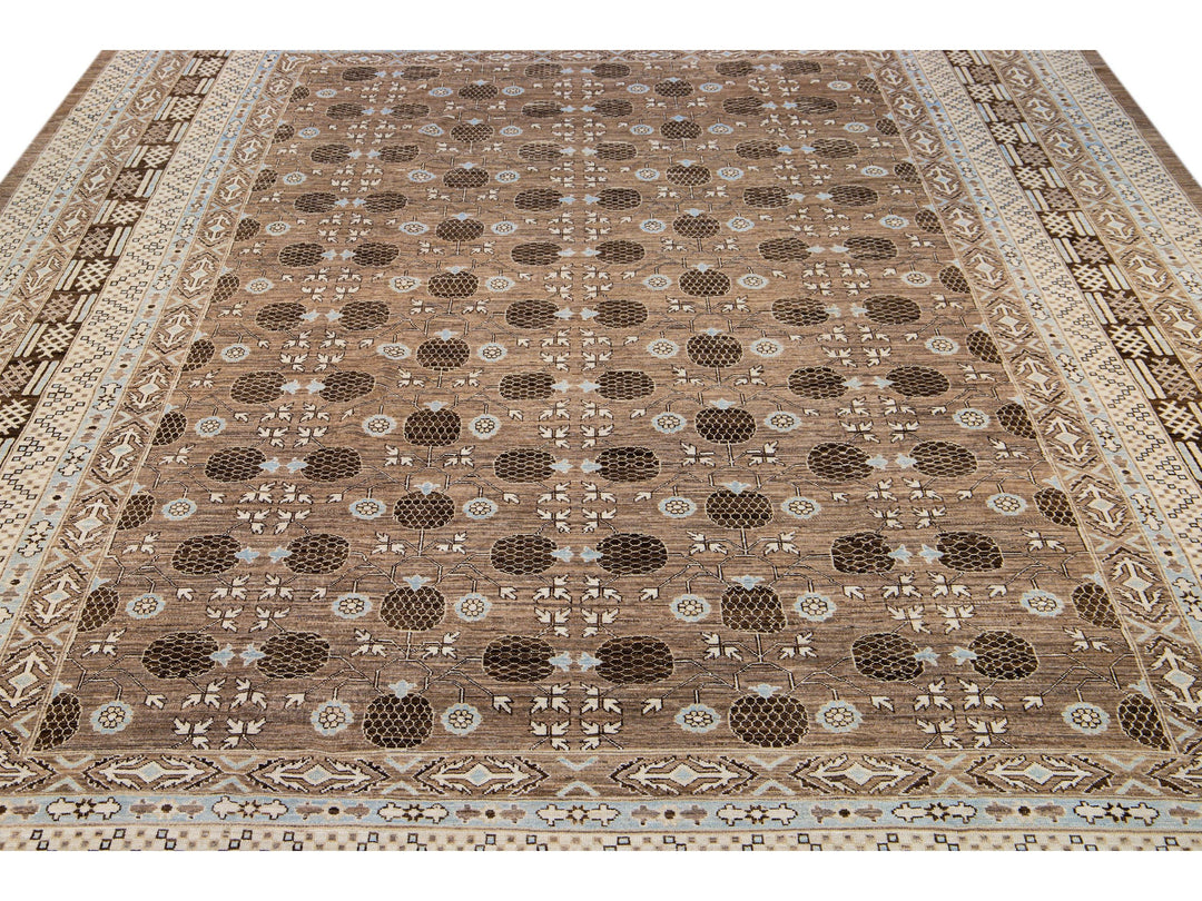 Modern Khotan Wool Rug 12 X 17