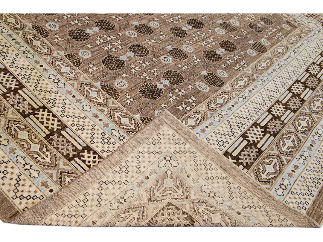 Modern Khotan Wool Rug 12 X 17