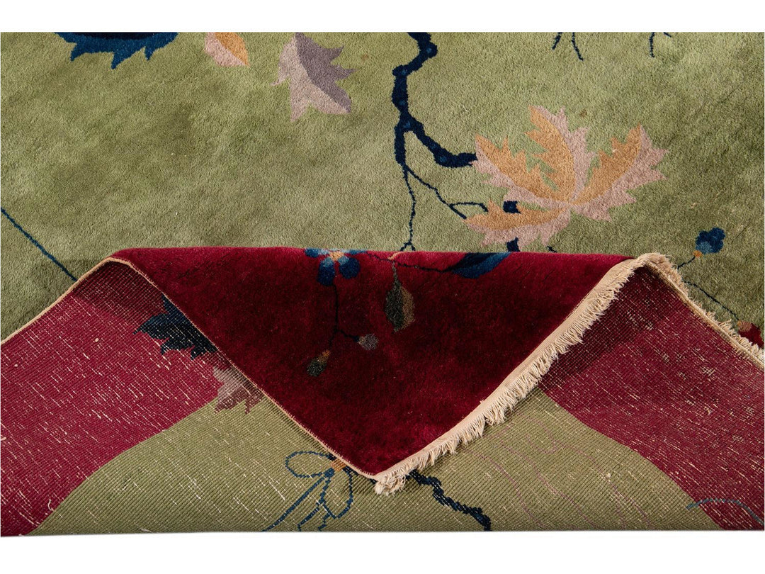 Antique Chinese Art Deco Wool Rug 9 X 12