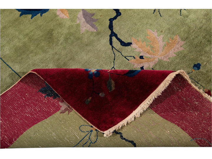 Antique Chinese Art Deco Wool Rug 9 X 12