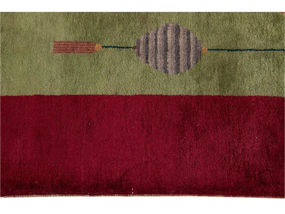 Antique Chinese Art Deco Wool Rug 9 X 12