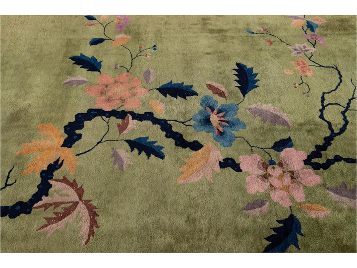 Antique Chinese Art Deco Wool Rug 9 X 12