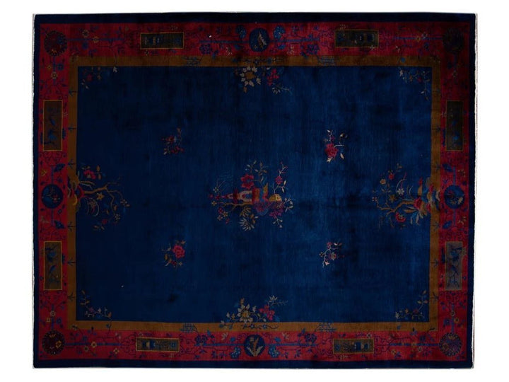Antique Chinese Art Deco Wool Rug 9 X 11