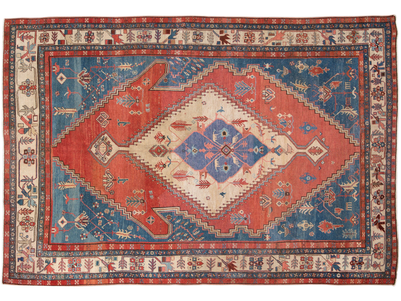 Antique Bakshaish Wool Rug 8 X 10