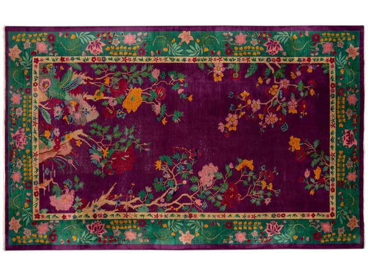 Antique Chinese Art Deco Wool Rug 9 X 14