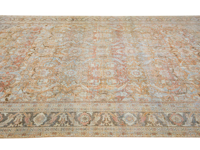Antique Persian Mahal Wool Rug 10 x 17