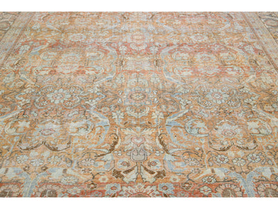 Antique Persian Mahal Wool Rug 10 x 17