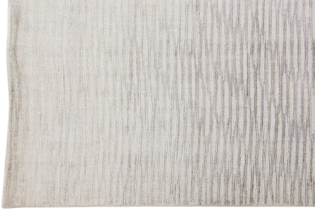 Contemporary Wool and Silk Rug 9 X 12