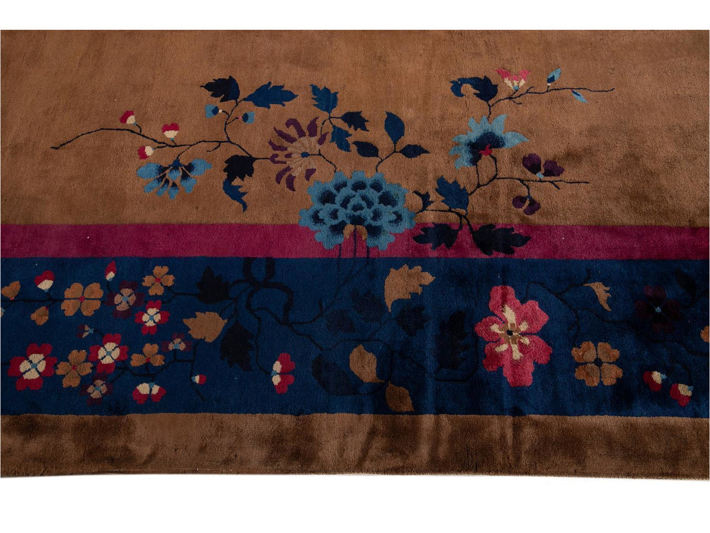 Antique Art Deco Chinese Wool Rug  12 X 15