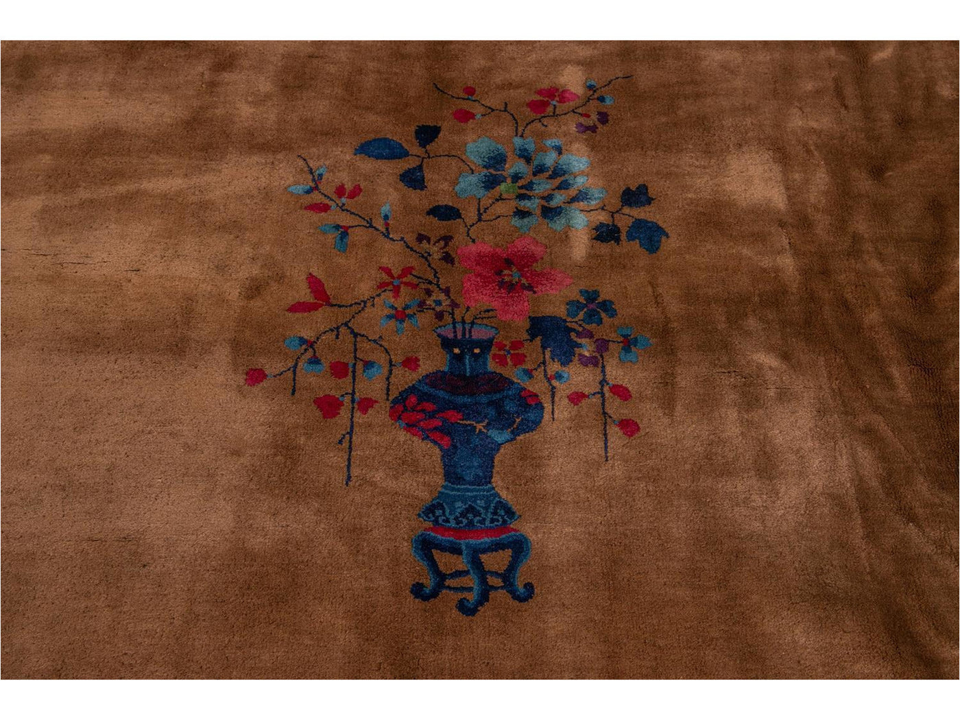 Antique Art Deco Chinese Wool Rug  12 X 15