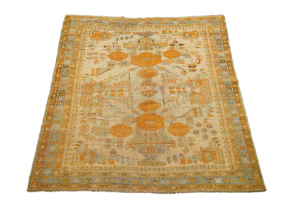 Antique Afshar Wool Rug  5 X 6