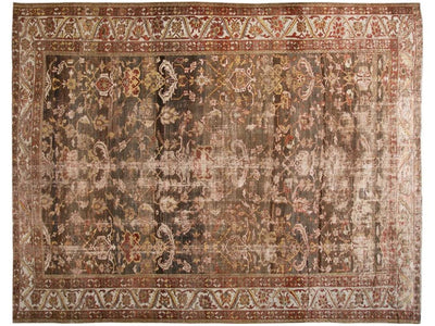 Early 20th Century Antique Bakhtiari Wool Rug 13 X 18