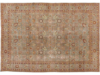 Antique Tabriz Wool Rug 9 X 13