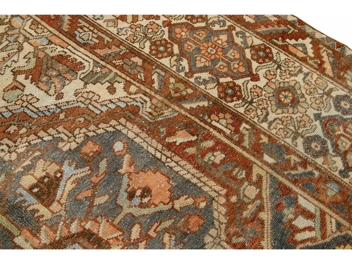 Antique Bakhtiari Persian Wool Rug 12 X 17