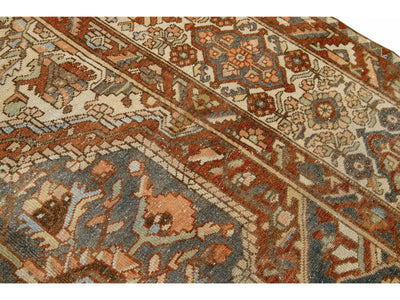 Antique Bakhtiari Persian Wool Rug 12 X 17