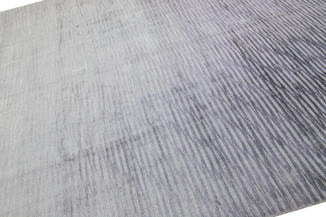 Modern Wool and Silk Rug 9 X 12