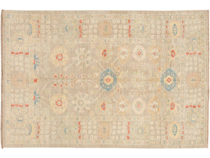 Contemporary Sultanabad Wool Rug 7 X 10
