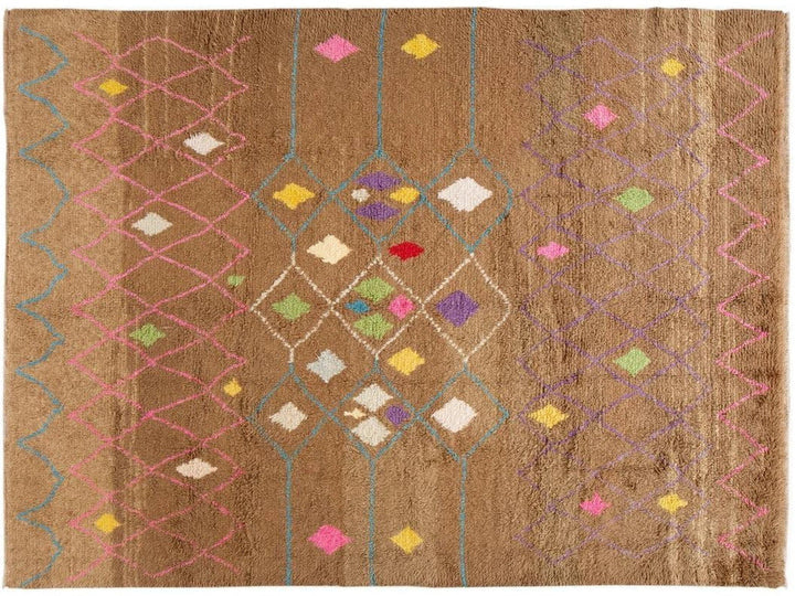 Modern Moroccan-Style Wool Rug 10 X 14