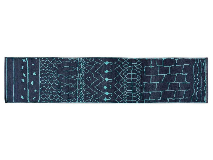 Modern Moroccan Style Wool Runner 3 X 14