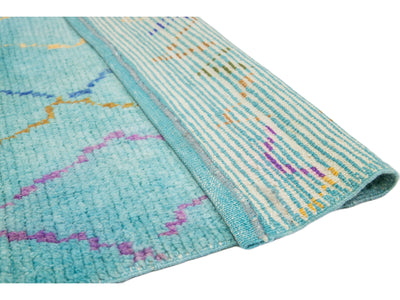 Modern Moroccan Wool Runner 3 X 14