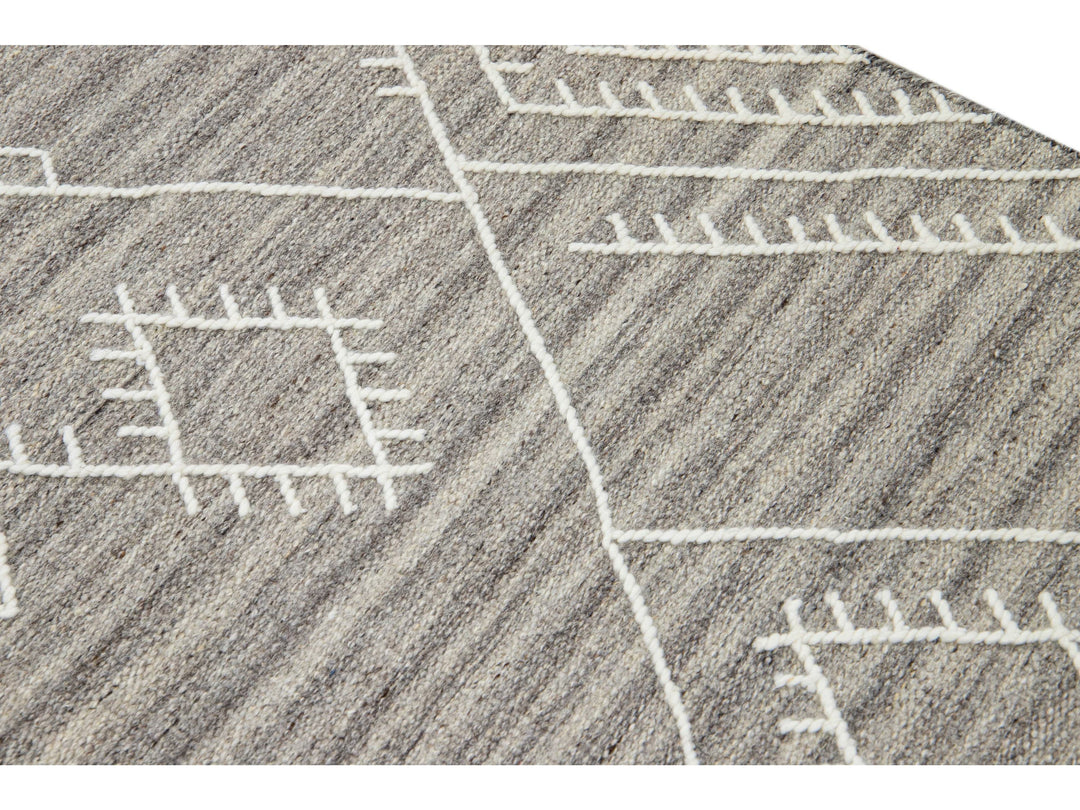 Modern Kilim Wool Rug 10 X 14