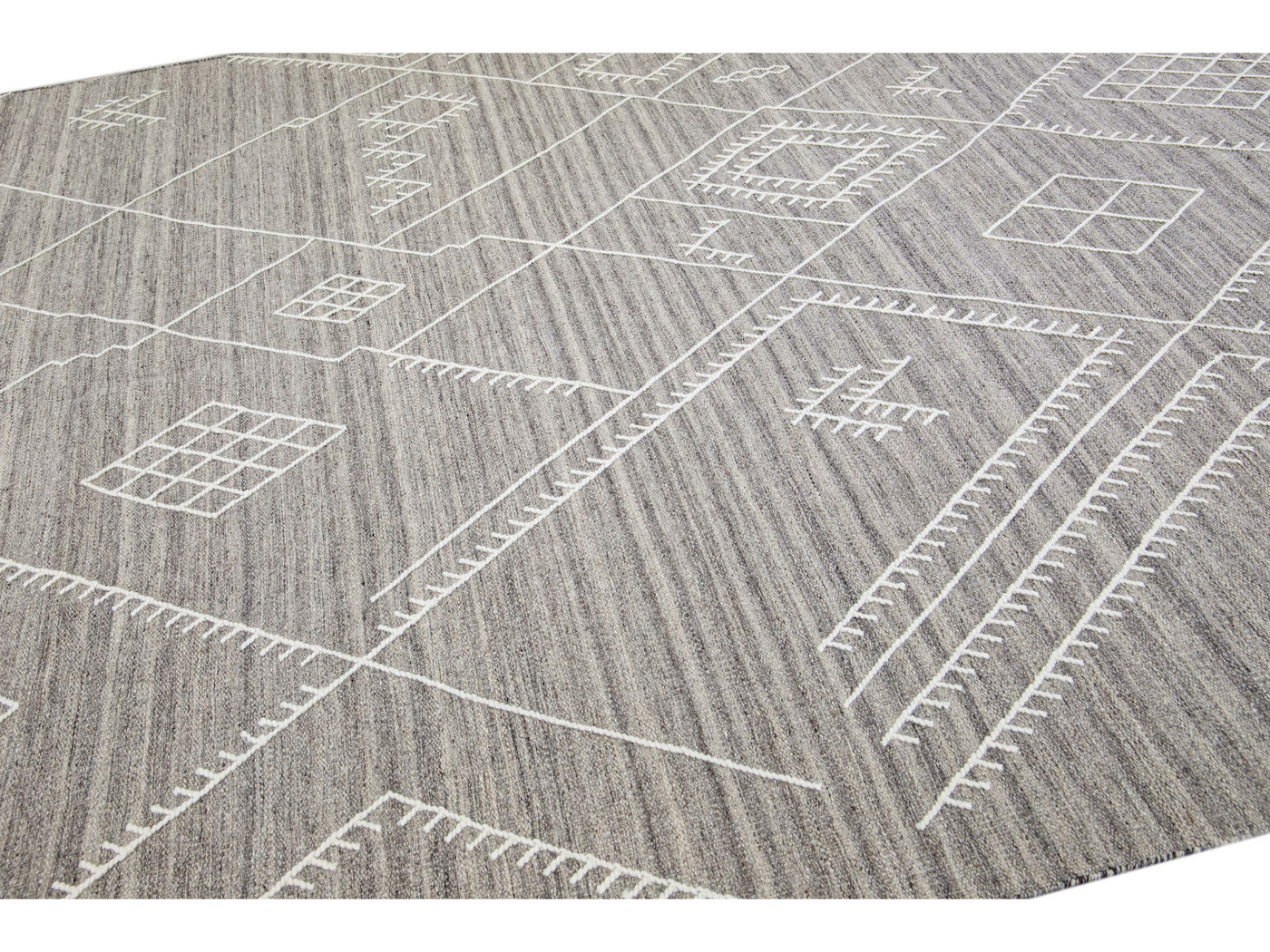 Modern Kilim Wool Rug 10 X 14