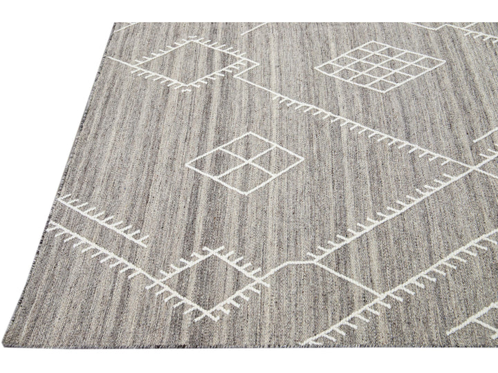 Modern Kilim Wool Rug 10 X 14