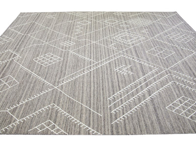 Modern Kilim Wool Rug 10 X 14