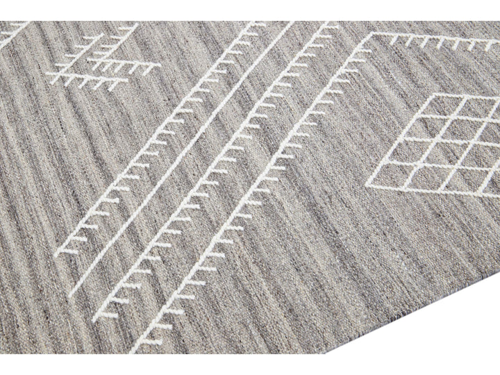 Modern Kilim Wool Rug 10 X 14