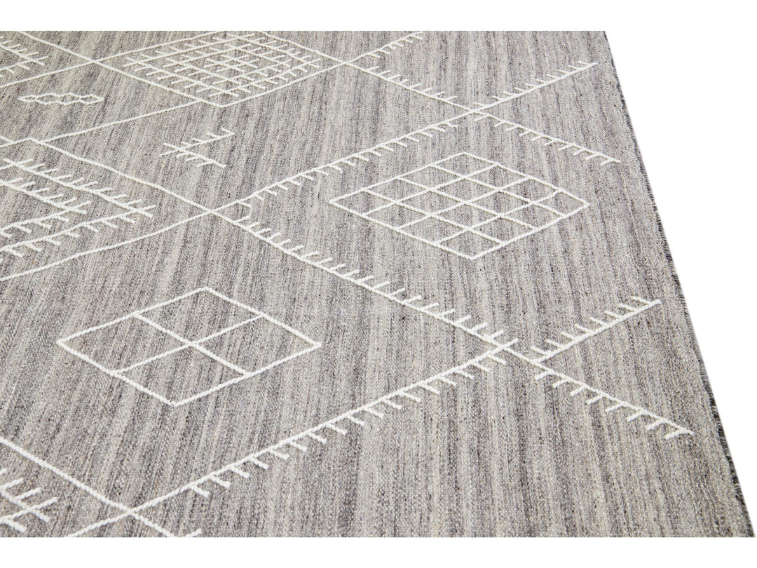 Modern Kilim Wool Rug 10 X 14