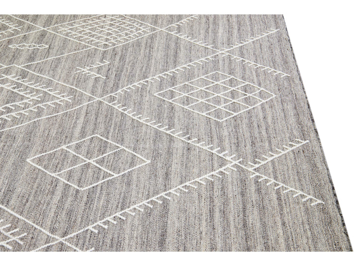 Modern Kilim Wool Rug 10 X 14