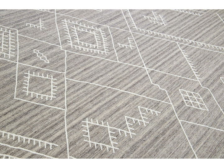 Modern Kilim Wool Rug 10 X 14