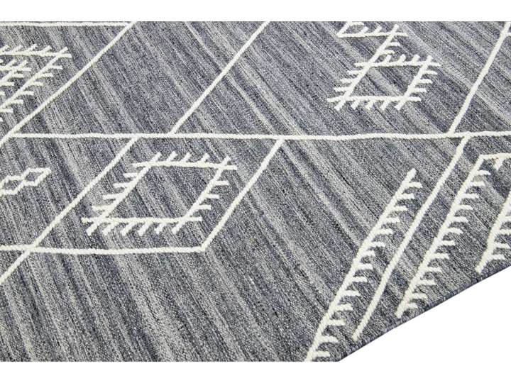 Modern Kilim Wool Rug 9 X 12