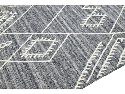 Modern Kilim Wool Rug 9 X 12