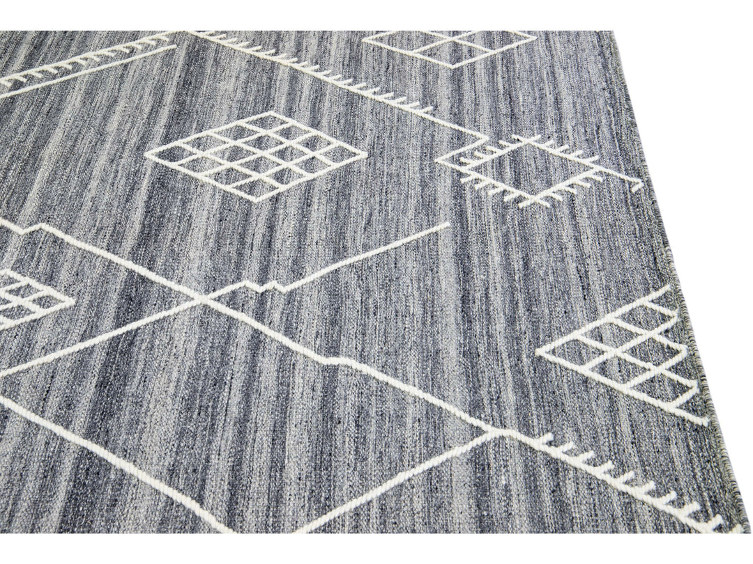 Modern Kilim Wool Rug 9 X 12